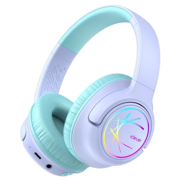 Iclever headphones kids bt & cable led c10-2083n-02 74/85/94 db, 43h purple - Iclever-c10-2083n-02-6972312835721