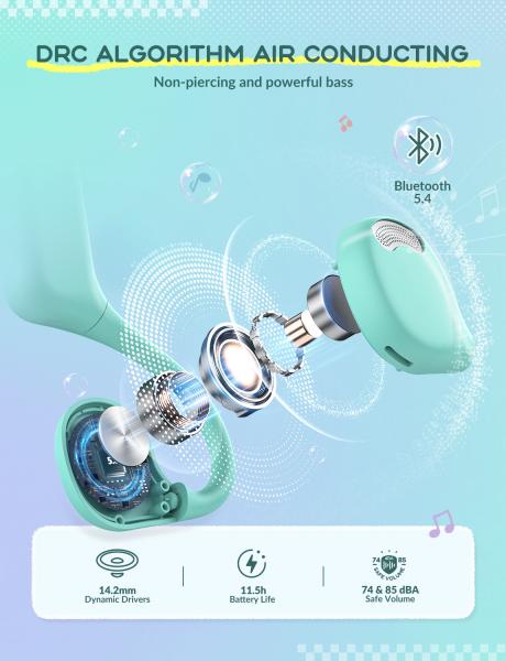Iclever air conduction headphones bt ows01 74/85 db, purple/green - Iclever-ows01-6934911798418-05.jpg
