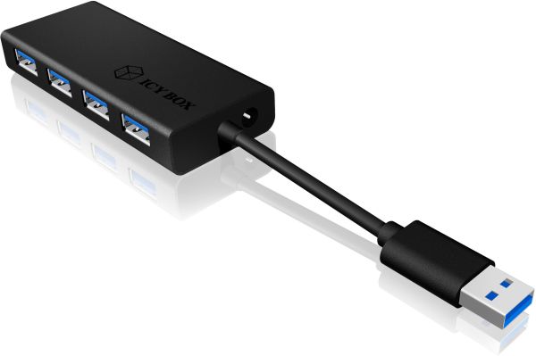 Icy box 4 port hub usb 3.0 ib-ac6104-b aluminum black - Icy-box-ib-ac6104-b-4250078160373