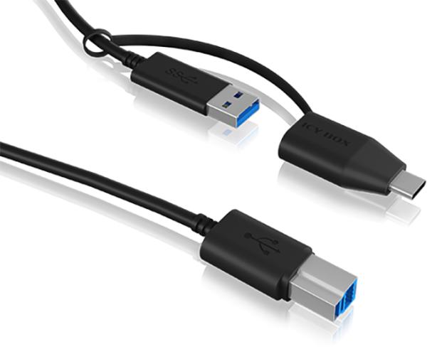 Icy box usb-b 3.2 g1 zu usb-a & c ib-cb032 5gbit/s, 100cm - Icy-box-ib-cb032-4250078171423