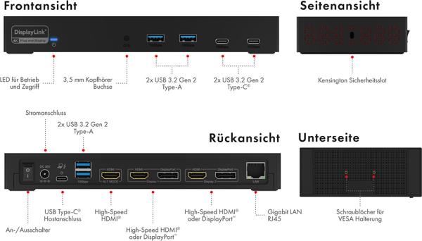 Icy box usb-c triple dockingstation ib-dk2246ac hybrid 4k, 3xhdmi & 2xdp,6usb - Icy-box-ib-dk2246ac-4250078173342-02.jpg