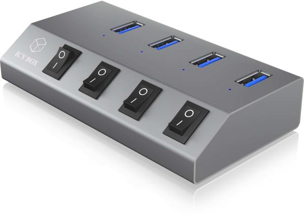 Icy box 4 port hub & charger usb 3.0 ib-hub1405 aluminium - Icy-box-ib-hub1405-4250078164883-02.jpg