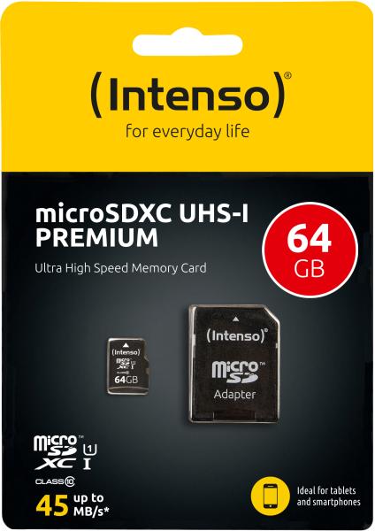Intenso micro sdxc card premium 64gb 3423490 with adapter, uhs-i - Intenso-3423490-4034303019861-04.jpg