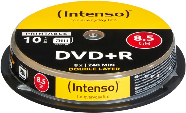 Intenso dvd+r cake box 8.5gb 4381142 8x dl print. 10 pcs - Intenso-4381142-4034303009190