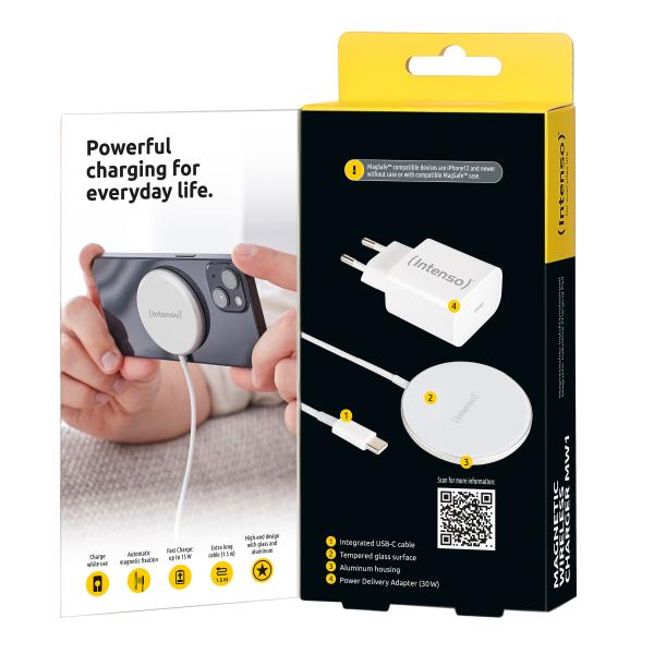 Intenso magnetic wireless charger mw1 7410712 magsafe compatibility white - Intenso-7410712-4034303032679-06.jpg