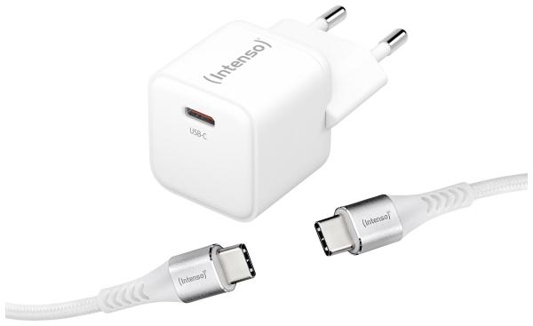 Intenso power charger 30w gan 1x usb-c 7803042 + cable usb-c to usb c white - Intenso-7803042-4034303034086