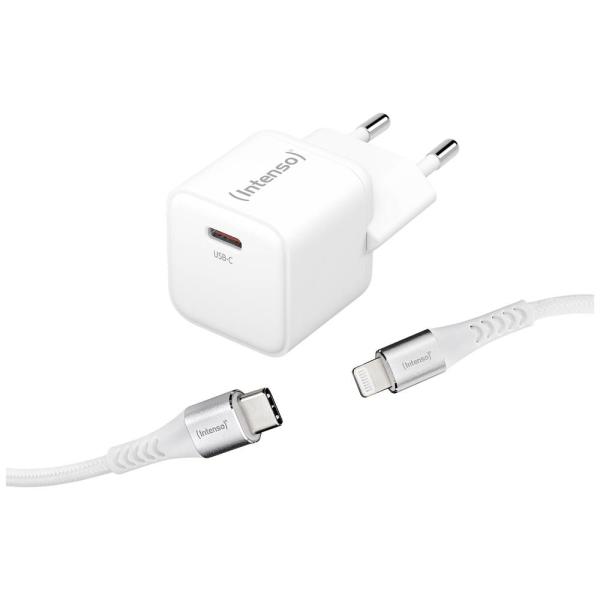Intenso power charger 30w gan 1x usb-c 7803052 +cable usb-c - lightning white - Intenso-7803052-4034303034116