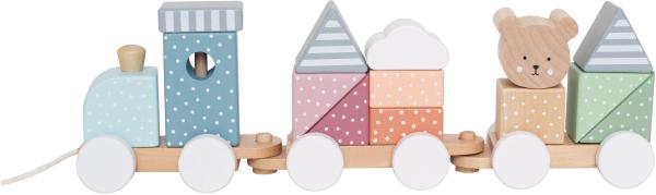 Jabadabado zug mit bausteinen teddy c2521 35x7x11 cm - Jabadabado-c2521-7332599025212