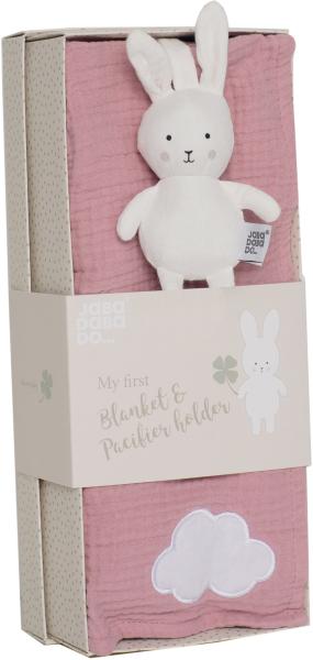 Jabadabado geschenkset buddy hase n0181 pink, decke, schnuller - Jabadabado-n0181-7332599001810