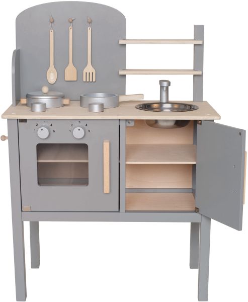 Jabadabado küche grau w7205 m.topf und pfanne 55x32x72cm - Jabadabado-w7205-7332599072056