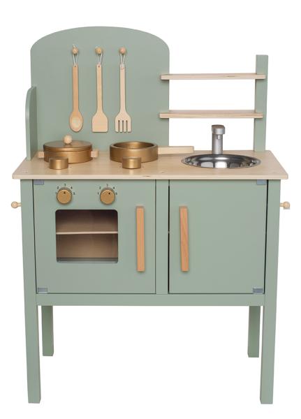 Jabadabado küche m.topf und pfanne w7253 grün 56x32x78cm - Jabadabado-w7253-7332599072537