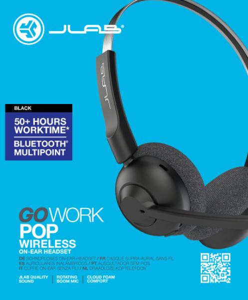 Jlab go work pop headphone ieuhbgwrkpoprblk4 wireless, black - Jlab-ieuhbgwrkpoprblk4-0812887019781-05.jpg