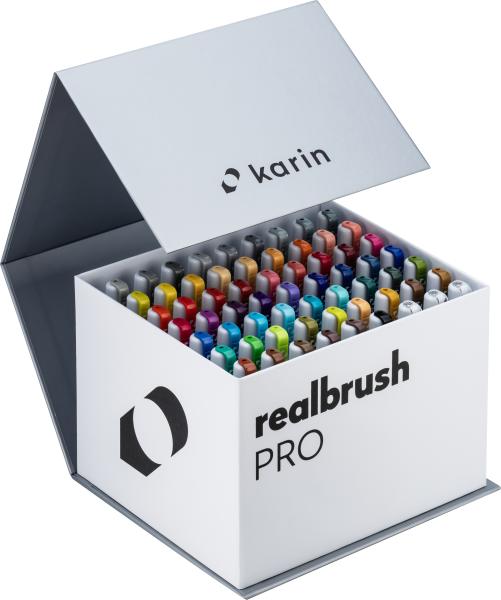 Karin real brush pen pro 0.4mm 31c7 mega box, 3 blender 60 stück - Karin-31c7-5904446031398