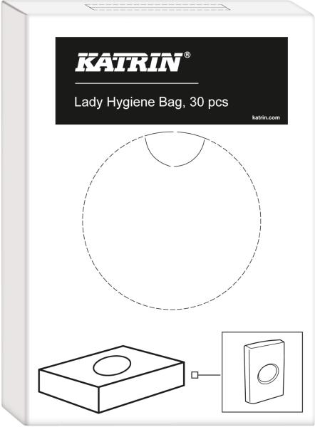 Katrin hygienebeutel 9.5x3.2x13.5cm 547613 weiss, pe 30 stück - Katrin-547613-6414300961628