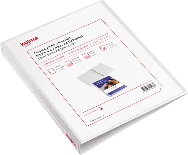 Kolma zeigebuch vario universal a4 01.201.16 weiss, 4-ring 20mm - Kolma-0120116-7611967010334