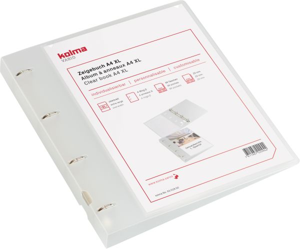 Kolma zeigebuch vario xl kf a4 02.018.00 weiss, 4-ring 20mm - Kolma-0201800-7611967020944