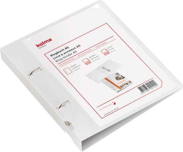 Kolma ringbuch vario kf a5 02.116.00 farblos, 20mm 150 blatt - Kolma-0211600-7611967021002