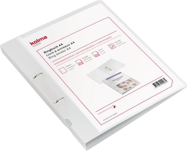 Kolma ringbuch vario kf a4 02.118.00 farblos, 8cm, 20mm, 150 blatt - Kolma-0211800-7611967020975