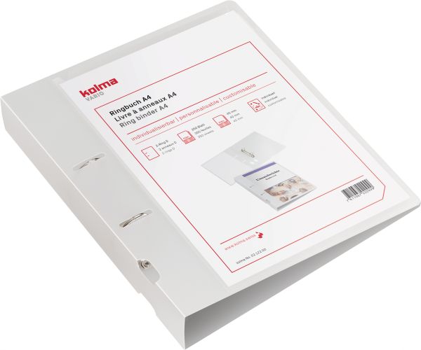 Kolma ringbuch vario kolmaflex a4 02.122.00 farblos, 2-ring 40mm - Kolma-0212200-7611967020999
