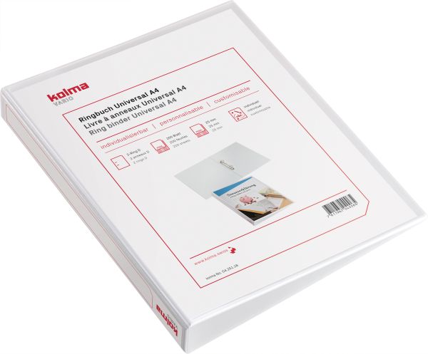 Kolma ringbuch vario universal a4 04.251.16 weiss, 2-ring 25mm - Kolma-0425116-7611967040065