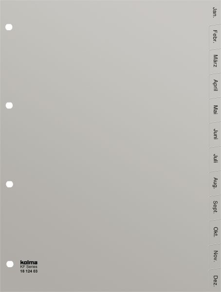 Kolma register kolmaflex a4 18.124.03 grau jan-dez de - Kolma-1812403-7611967180075