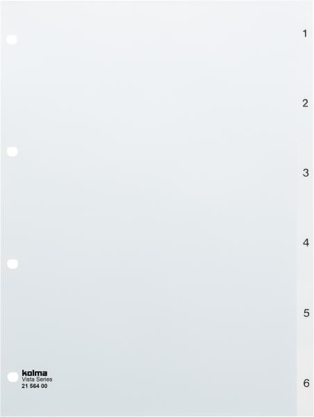 Kolma register vista a4 21.564.00 transparent 1-6 - Kolma-2156400-7611967210246
