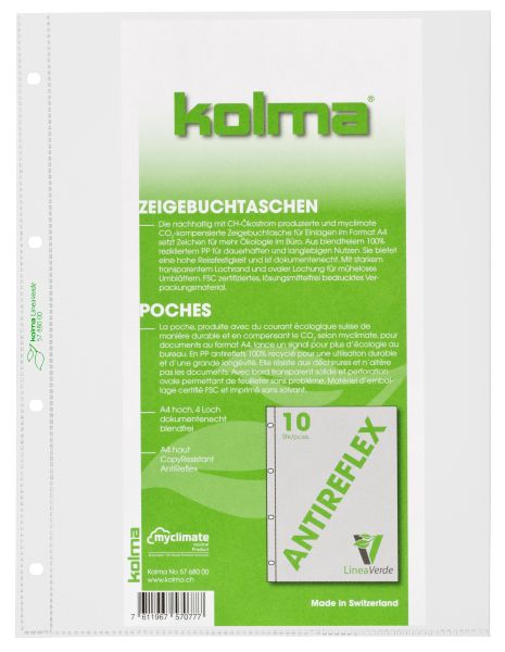 Kolma zeigetasche lineaverde a4 57.680.00 transp.,copyresistant 10 stück - Kolma-5768000-7611967570777