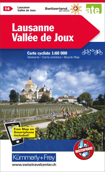 KÜmmerly+frey velokarte 325902414 lausanne-vallée joux 1:60'000 - Kuemmerlyfrey-325902414-9783259024140