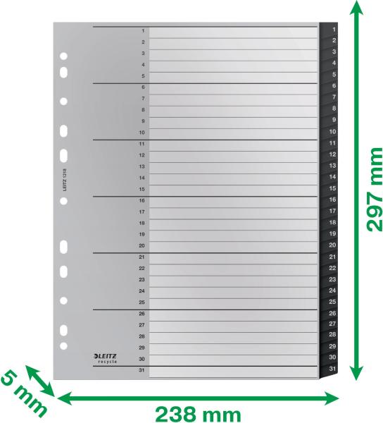 Leitz register pp recycle a4+ 1218-00-00 schwarz 1-31 - Leitz-1218-00-00-4002432127122-05.jpg