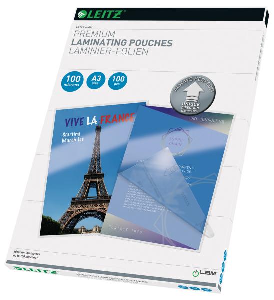 Leitz laminiertasche a3 16919 glanz, 100my 100 stk - Leitz-16919-5411313169196