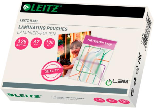 Leitz laminiertasche a7 33805 glanz, 125my 100 stk - Leitz-33805-5411313338059