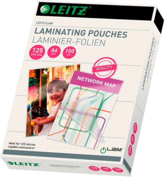 Leitz laminiertasche a6 33806 glanz, 125my 100 stk - Leitz-33806-5411313338066