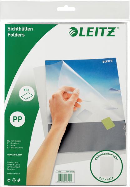 Leitz sichtmappen pp a4 40006003 transparent 10 stück - Leitz-40006003-4002432368105