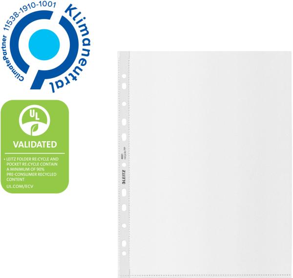 Leitz zeigetaschen pp recycle a4 4021-00-03 transparent, 100my 25 stück - Leitz-4021-00-03-4002432128082-04.jpg