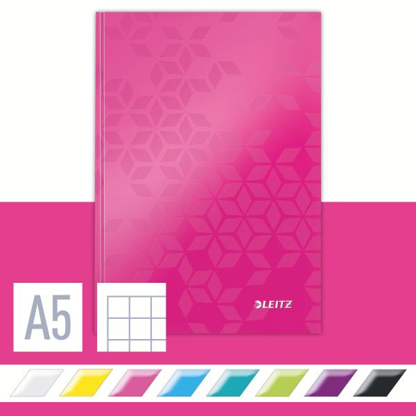 Leitz notizbuch wow a5 46281023 kariert, 90g pink - Leitz-46281023-4002432399635-03.jpg