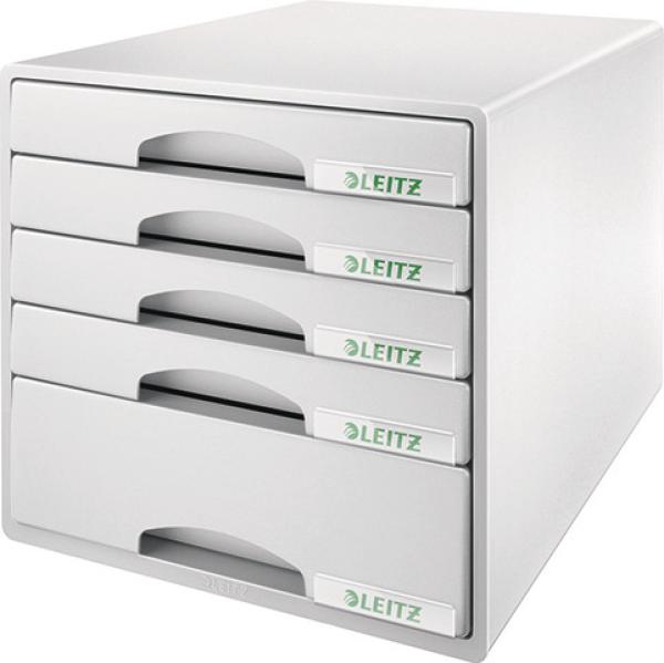 Leitz schubladenbox plus grau 52110085 5 fächer - Leitz-52110085-4002432102310