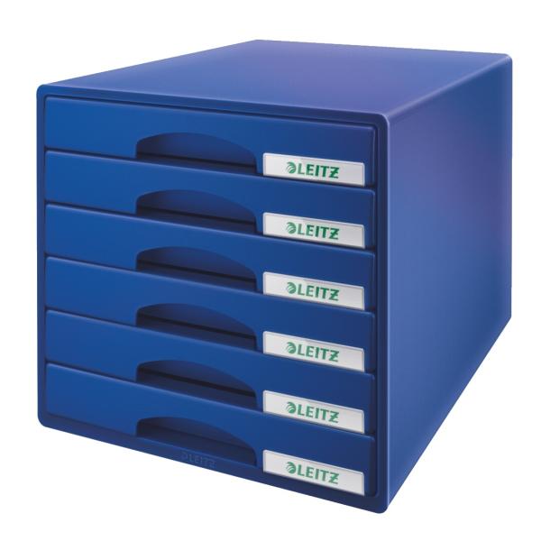 Leitz schubladenbox plus blau 52120035 6 fächer - Leitz-52120035-4002432102334