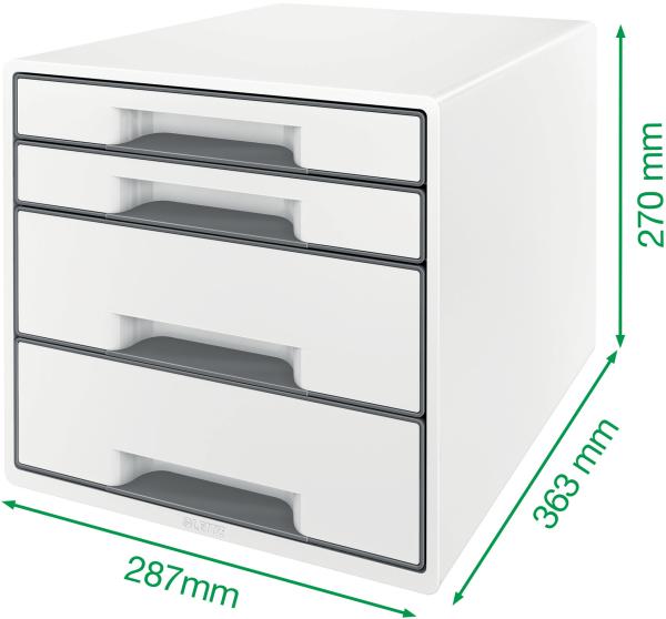 Leitz schubladenbox wow cube a4 5213-20-26 weiss/rot, 4 schubladen - Leitz-5213-20-26-4002432135172-04.jpg