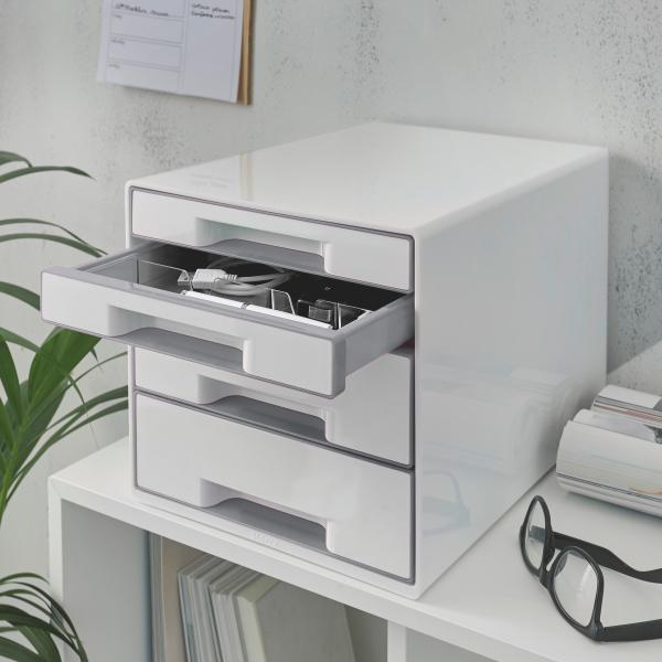 Leitz schubladenbox wow cube a4 52132001 weiss/grau, 4 schubladen - Leitz-52132001-4002432115334-03.jpg