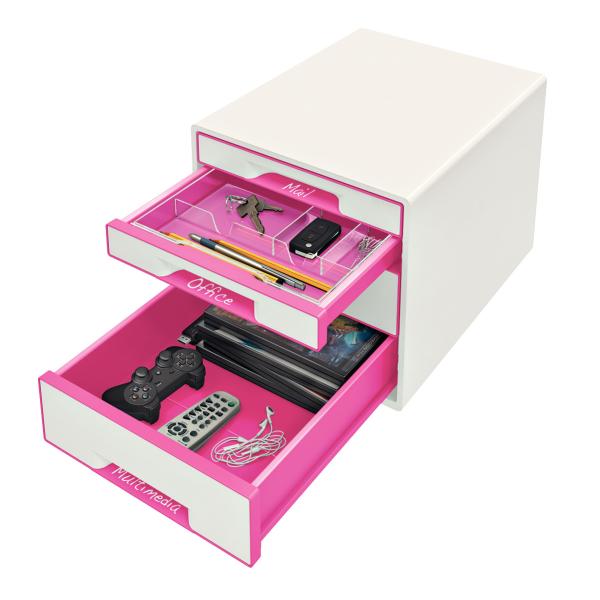 Leitz schubladenbox wow cube a4 52132023 weiss/pink, 4 schubladen - Leitz-52132023-4002432115341-02.jpg