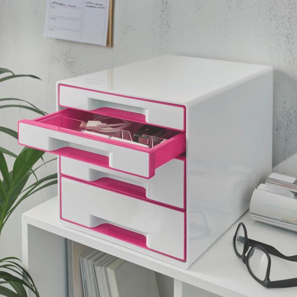 Leitz schubladenbox wow cube a4 52132023 weiss/pink, 4 schubladen - Leitz-52132023-4002432115341-03.jpg