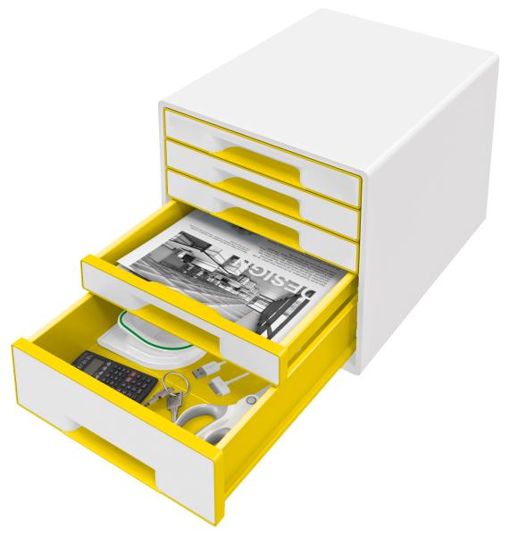 Leitz schubladenbox wow cube a4 5214-20-16 weiss/gelb, 5 schubladen - Leitz-5214-20-16-4002432121618-02.jpg