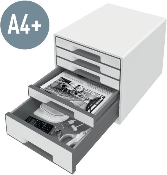 Leitz schubladenbox wow cube a4 5214-20-26 weiss/rot, 5 schubladen - Leitz-5214-20-26-4002432135189-03.jpg