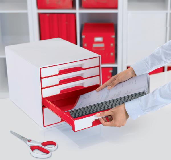 Leitz schubladenbox wow cube a4 5214-20-26 weiss/rot, 5 schubladen - Leitz-5214-20-26-4002432135189-06.jpg