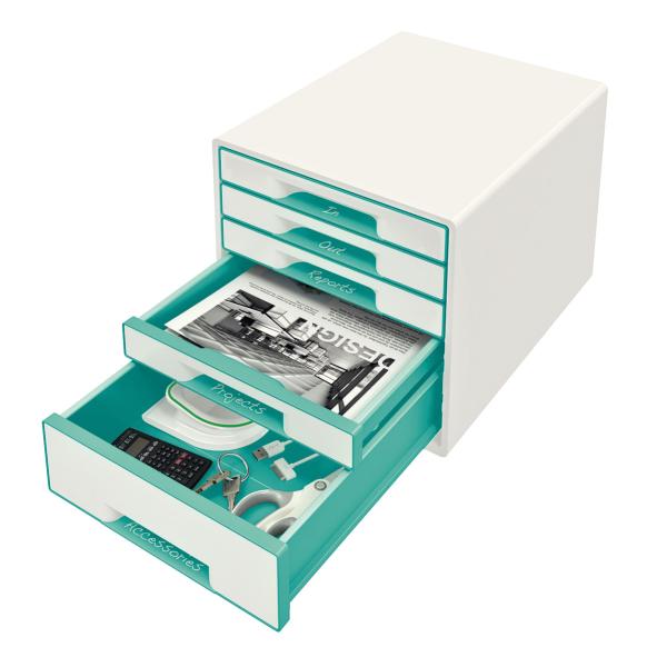 Leitz schubladenbox wow cube a4 52142051 weiss/eisblau, 5 schubladen - Leitz-52142051-4002432115440-02.jpg