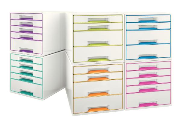 Leitz schubladenbox wow cube a4 52142051 weiss/eisblau, 5 schubladen - Leitz-52142051-4002432115440-03.jpg