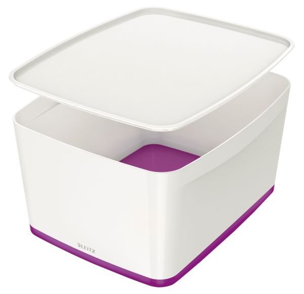 Leitz mybox gross, mit deckel 18lt 5216-10-62 weiss/violett - Leitz-5216-10-62-4002432121649