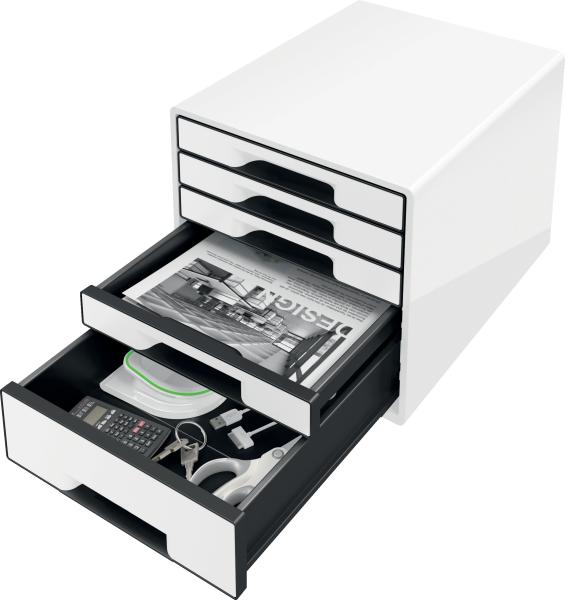 Leitz schubladenbox wow cube a4 5253-10-01 weiss/schwarz, 5 schubladen - Leitz-5253-10-01-4002432115495-02.jpg