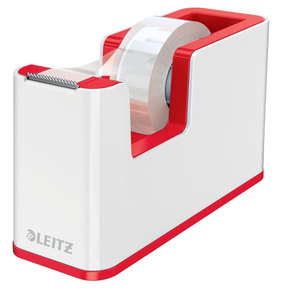 Leitz klebebandabroller wow 19mmx33m 5364-10-26 weiss/rot - Leitz-5364-10-26-4002432135462