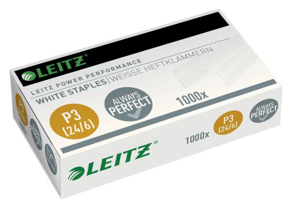 Leitz heftklammern p3 24/6mm 5554-00-00 verzinkt, weiss 1000 stück - Leitz-5554-00-00-4002432399178